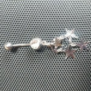 Genuine Crystal with Stars Real Body Jewelry Belly Ring